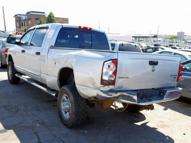 3D7KS29D27G800072 - 2007 DODGE RAM 2500 SILVER photo 3