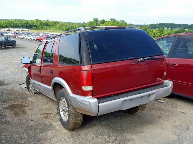 1GNDT13W4S2209366 - 1995 CHEVROLET BLAZER RED photo 3