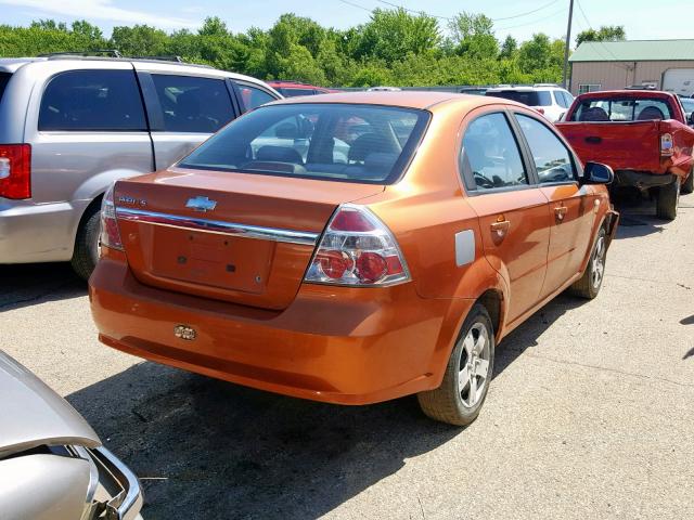 KL1TD56687B101402 - 2007 CHEVROLET AVEO BASE Narıncı foto 4