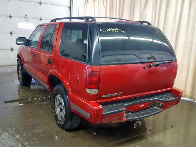 1GNDT13X44K119632 - 2004 CHEVROLET BLAZER RED photo 3