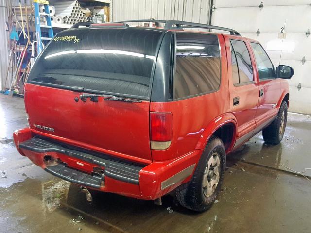 1GNDT13X44K119632 - 2004 CHEVROLET BLAZER RED photo 4