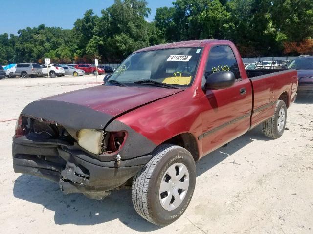 5TBJN32112S256590 - 2002 TOYOTA TUNDRA BURGUNDY photo 2