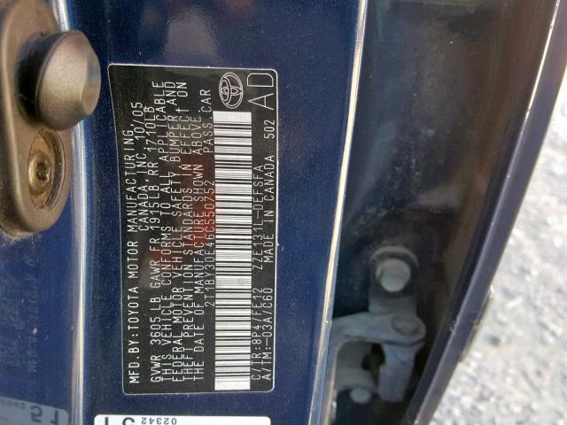 2T1BY30E46C550752 - 2006 TOYOTA COROLLA XR 蓝色 照片 10