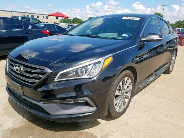 5NPE34AF0GH266526 - 2016 HYUNDAI SONATA SPO BLACK photo 2