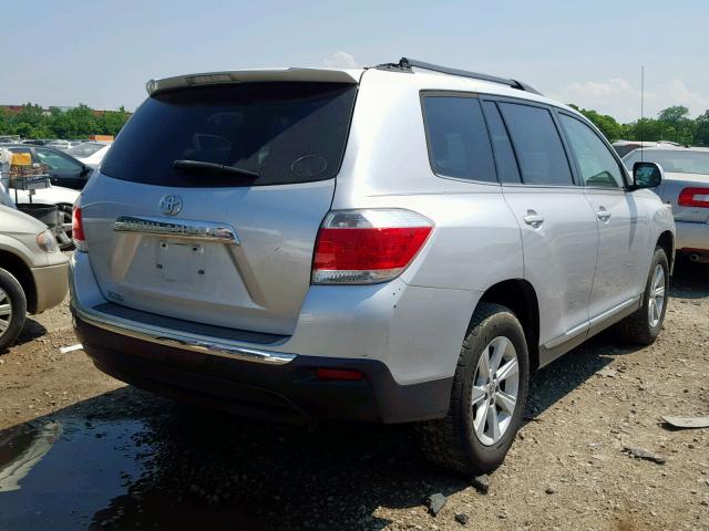 5TDZA3EH5CS019780 - 2012 TOYOTA HIGHLANDER SILVER photo 4