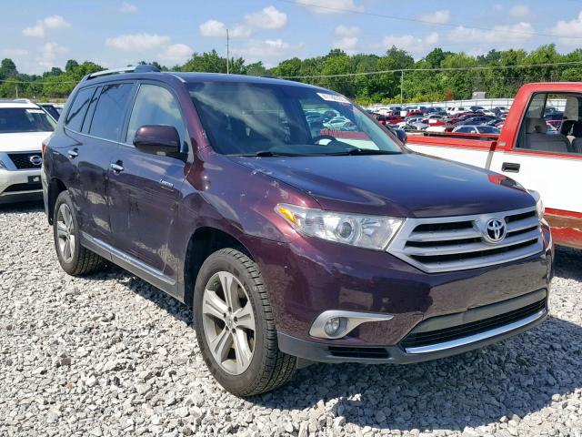 5TDYK3EH7CS052207 - 2012 TOYOTA HIGHLANDER BURGUNDY photo 1