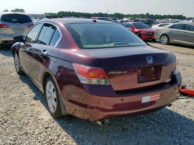 1HGCP36839A019450 - 2009 HONDA ACCORD EXL MAROON photo 3