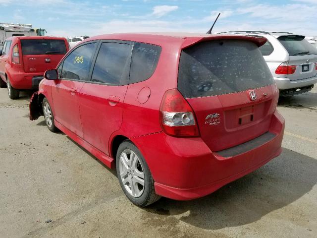 JHMGD38648S004600 - 2008 HONDA FIT SPORT RED photo 3