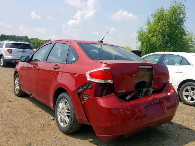 1FAHP3FN0BW194960 - 2011 FORD FOCUS RED photo 3