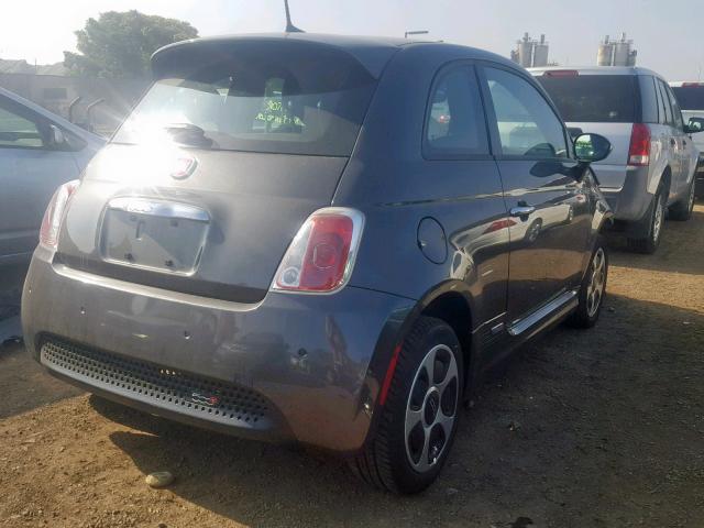 3C3CFFGE6HT699203 - 2017 FIAT 500 ELECTR GRAY photo 4