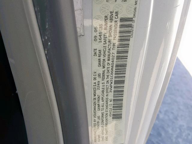 3VWPW31C86M404027 - 2006 VOLKSWAGEN NEW BEETLE Gümüş foto 10