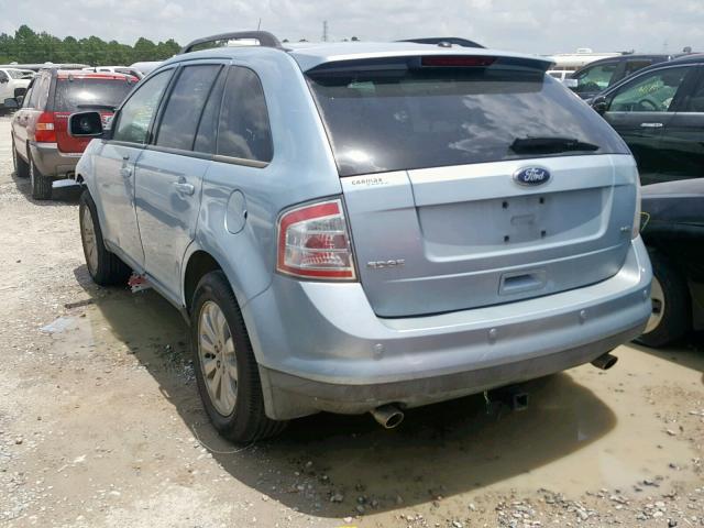 2FMDK38C58BA27681 - 2008 FORD EDGE SEL BLUE photo 3