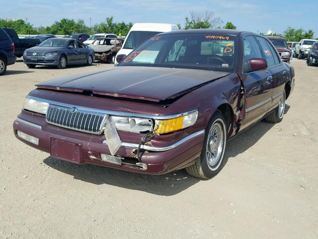 2MELM75W0RX693432 - 1994 MERCURY GRAND MARQ MAROON photo 2