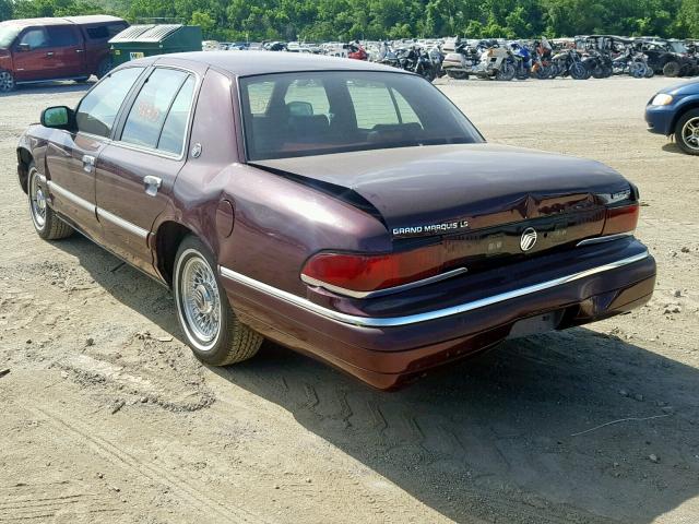 2MELM75W0RX693432 - 1994 MERCURY GRAND MARQ MAROON photo 3