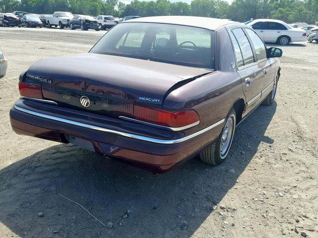 2MELM75W0RX693432 - 1994 MERCURY GRAND MARQ MAROON photo 4