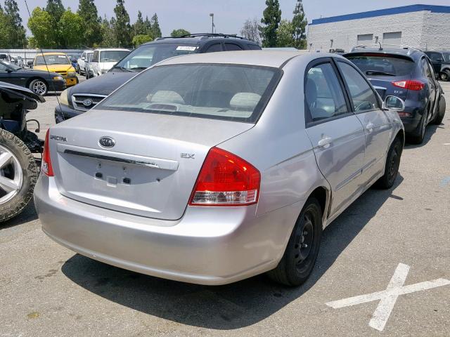 KNAFE222595667942 - 2009 KIA SPECTRA EX SILVER photo 4