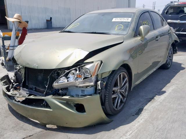 JTHBE262465003041 - 2006 LEXUS IS 350 GREEN photo 2