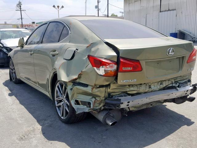 JTHBE262465003041 - 2006 LEXUS IS 350 GREEN photo 3