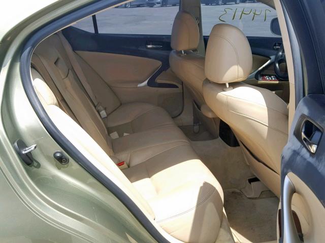 JTHBE262465003041 - 2006 LEXUS IS 350 GREEN photo 6