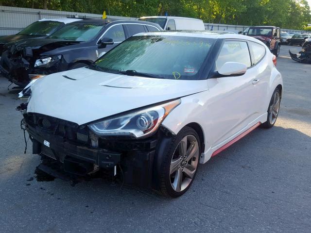 KMHTC6AE4DU121416 - 2013 HYUNDAI VELOSTER T WHITE photo 2