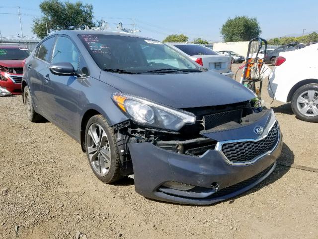 KNAFX4A85E5160805 - 2014 KIA FORTE EX GRAY photo 1