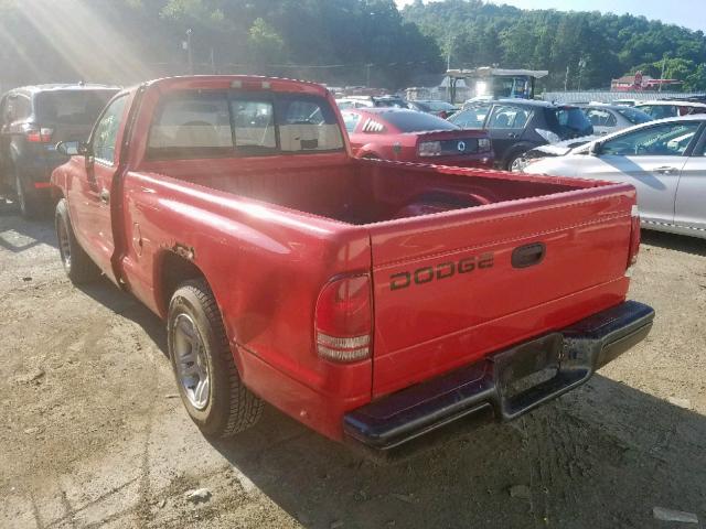 1B7FL26X41S156193 - 2001 DODGE DAKOTA RED photo 3