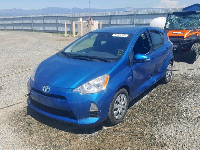 JTDKDTB38D1040476 - 2013 TOYOTA PRIUS C BLUE photo 2