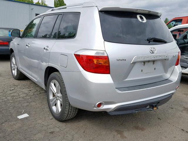 JTEES42A092120553 - 2009 TOYOTA HIGHLANDER SILVER photo 3