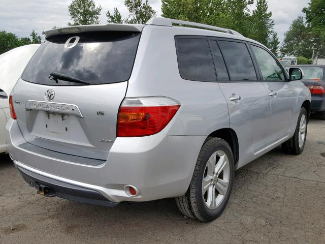 JTEES42A092120553 - 2009 TOYOTA HIGHLANDER SILVER photo 4