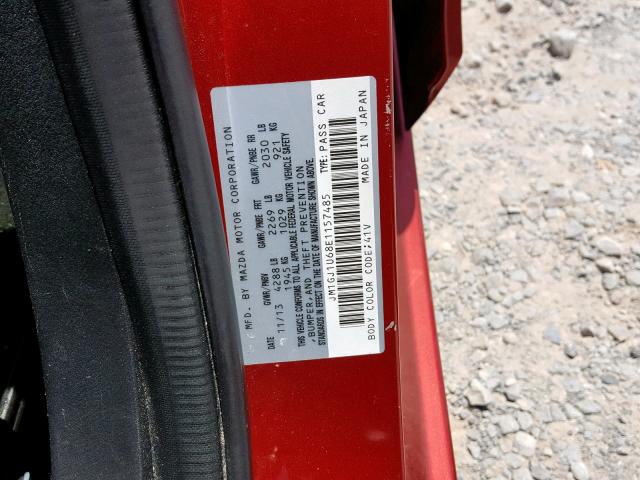 JM1GJ1U68E1157485 - 2014 MAZDA 6 SPORT RED photo 10