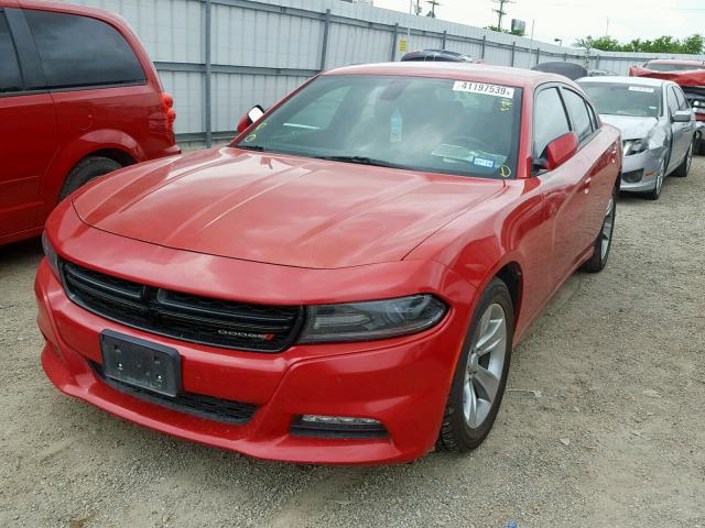 2C3CDXHG3FH805673 - 2015 DODGE CHARGER SX RED photo 2