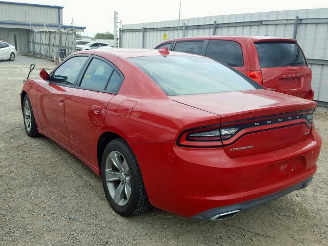 2C3CDXHG3FH805673 - 2015 DODGE CHARGER SX RED photo 3