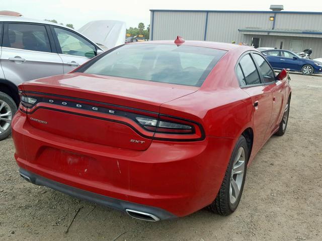 2C3CDXHG3FH805673 - 2015 DODGE CHARGER SX RED photo 4