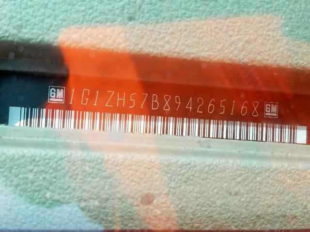 1G1ZH57B894265168 - 2009 CHEVROLET MALIBU 1LT BLUE photo 10