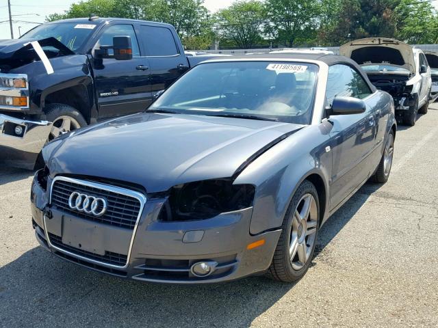 WAUDF48H17K021632 - 2007 AUDI A4 2.0T CA GRAY photo 2