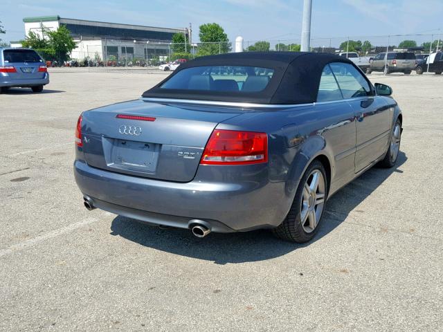 WAUDF48H17K021632 - 2007 AUDI A4 2.0T CA GRAY photo 4