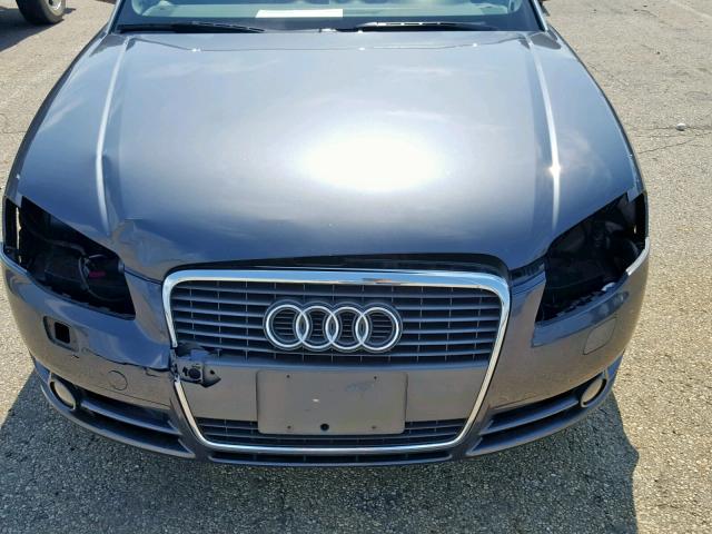 WAUDF48H17K021632 - 2007 AUDI A4 2.0T CA GRAY photo 9