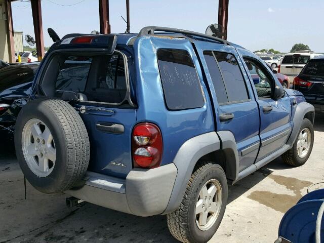 1J4GL48K96W171722 - 2006 JEEP LIBERTY SP BLUE photo 4