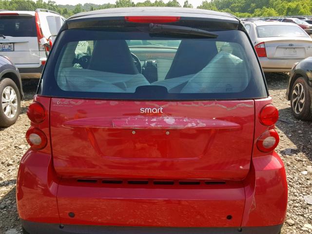 WMEEJ31X19K273449 - 2009 SMART FORTWO PUR RED photo 6