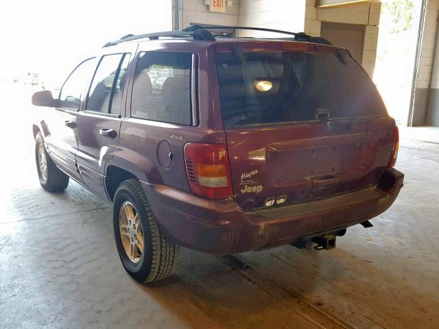 1J4GW68S8XC584933 - 1999 JEEP GRAND CHER MAROON photo 3