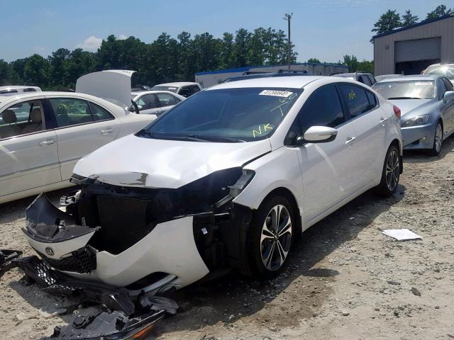 KNAFX4A84E5110929 - 2014 KIA FORTE EX WHITE photo 2