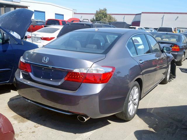 1HGCR2F82EA155096 - 2014 HONDA ACCORD EXL GRAY photo 4