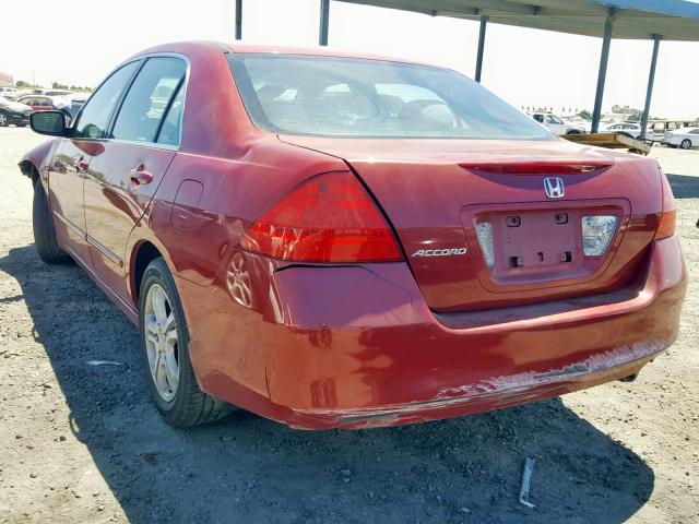 1HGCM563X7A072605 - 2007 HONDA ACCORD SE RED photo 3