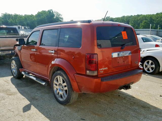 1D8GU58697W630469 - 2007 DODGE NITRO R/T ORANGE photo 3