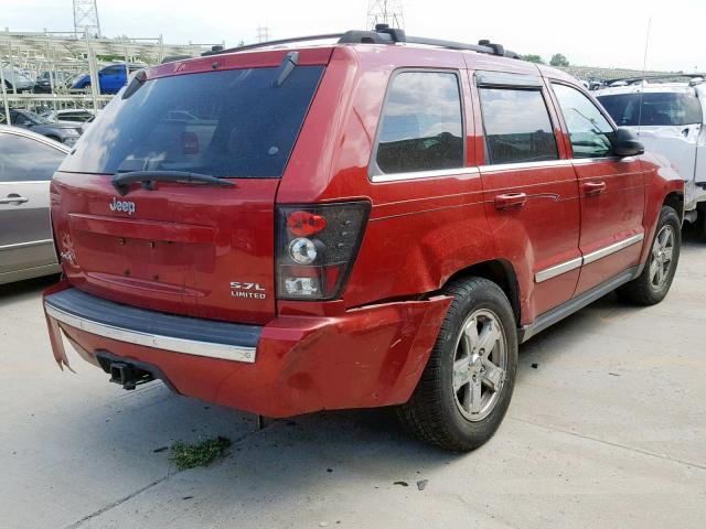 1J8HR58275C645447 - 2005 JEEP GRAND CHER MAROON photo 4