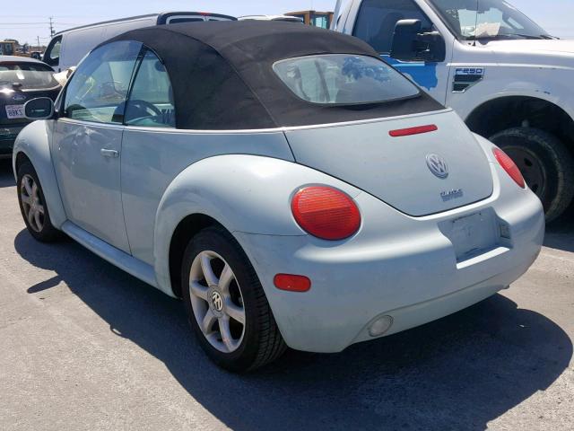 3VWCD31Y74M349972 - 2004 VOLKSWAGEN NEW BEETLE BLUE photo 3