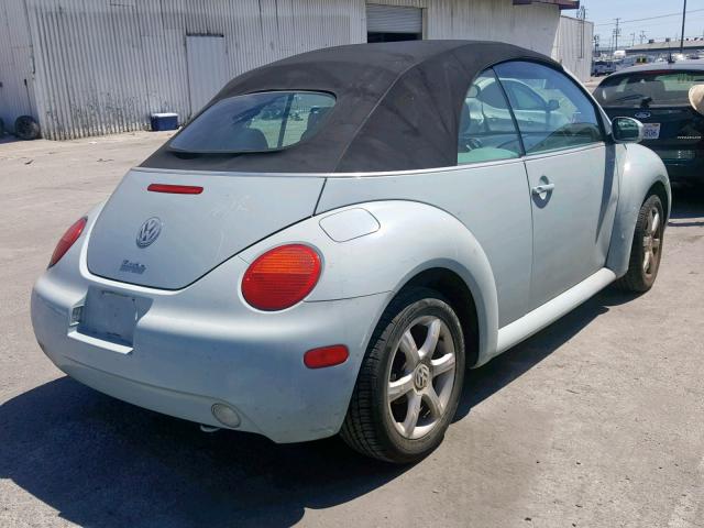 3VWCD31Y74M349972 - 2004 VOLKSWAGEN NEW BEETLE BLUE photo 4
