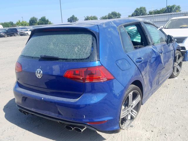 WVWUF7AU0GW223334 - 2016 VOLKSWAGEN GOLF R BLUE photo 4