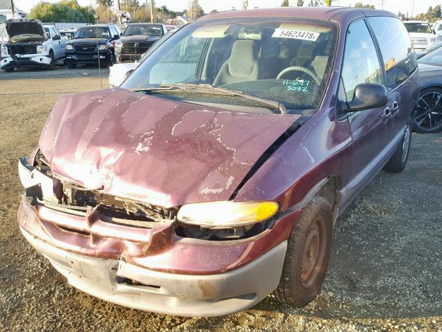 1B4GP45R8XB879543 - 1999 DODGE CARAVAN SE BURGUNDY photo 2