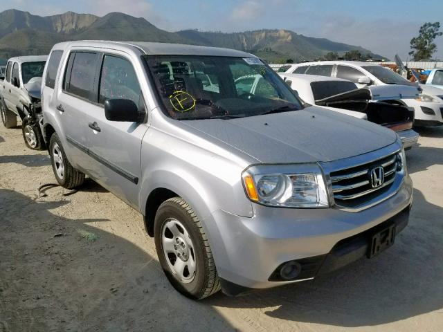 5FNYF3H27EB012745 - 2014 HONDA PILOT LX SILVER photo 1